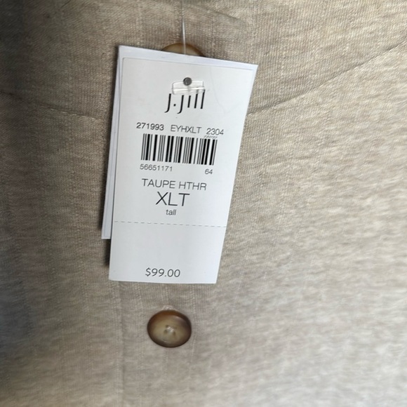 NWT Pure Jill Button Front Cardigan Ribbed Knit Jacket‎ Neutral Womens XLT Basic - Picture 10 of 14